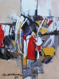 Mashkoor Raza, 12 x 16 Inch, Oil on Canvas, Abstract Painting, AC-MR-337